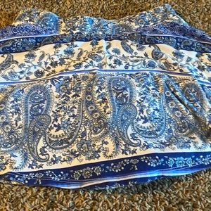 Blue and white skirt. Pretty and fun!